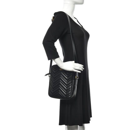 Gucci Calfskin Matelasse GG Marmont Travel Bag Black 2 of 10