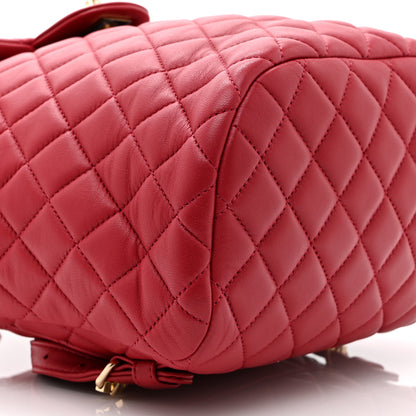 Chanel Lambskin Quilted Small Urban Spirit Backpack Dark Pink 9 of 10