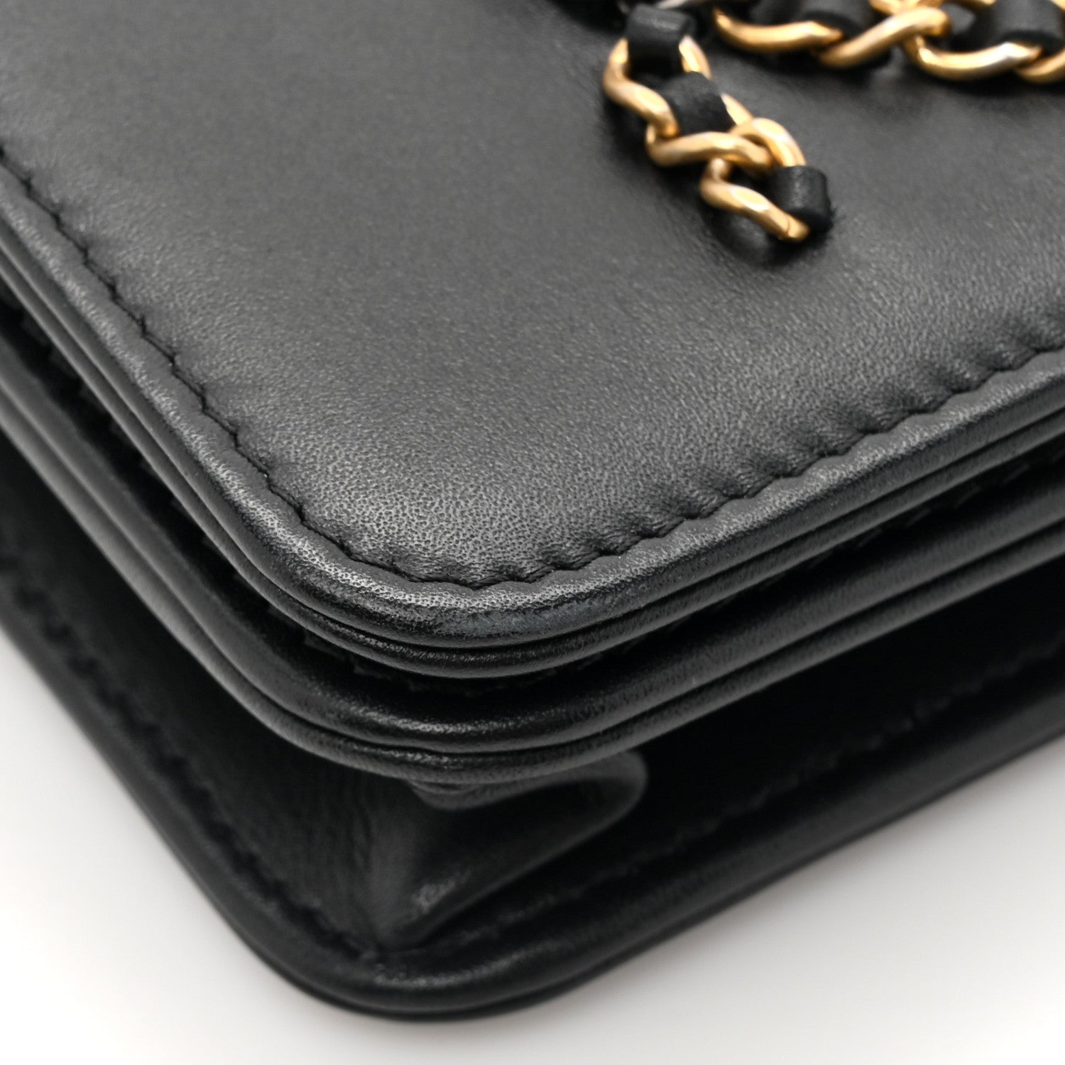 Chanel Calfskin Chain 20s Signe Wallet on Chain WOC Black 13 of 16