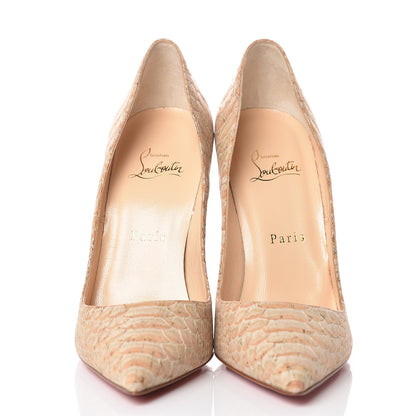 Christian Louboutin Liege Embossed So Kate 120 Pumps 38.5 Beige 2 of 9