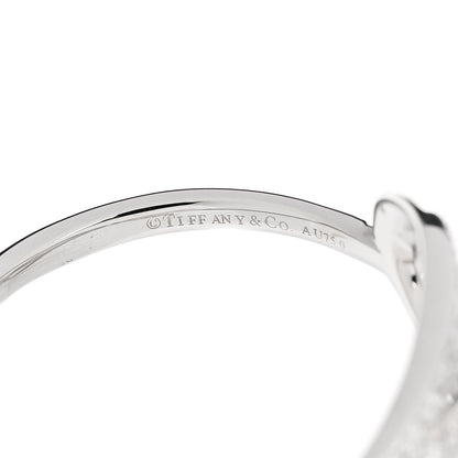Tiffany 18K White Gold Diamond .40ct Bow Ring 53 6.5 4 of 5