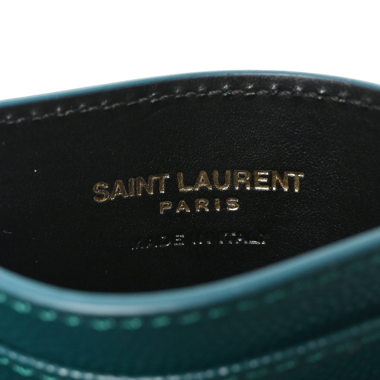 Grain De Poudre Matelasse Chevron Monogram Credit Card Case Peacock Green