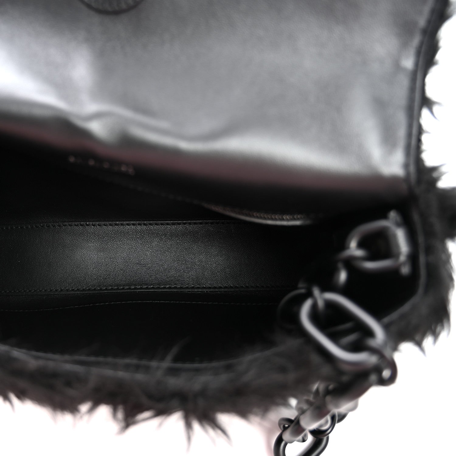 Balenciaga Faux Fur Small Downtown Shoulder Bag Black 5 of 10