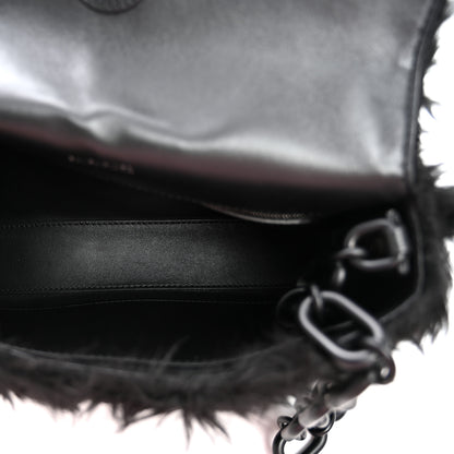 Balenciaga Faux Fur Small Downtown Shoulder Bag Black 5 of 10