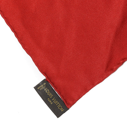 Louis Vuitton Silk Monogram Monaco Square Scarf Red 2 of 3