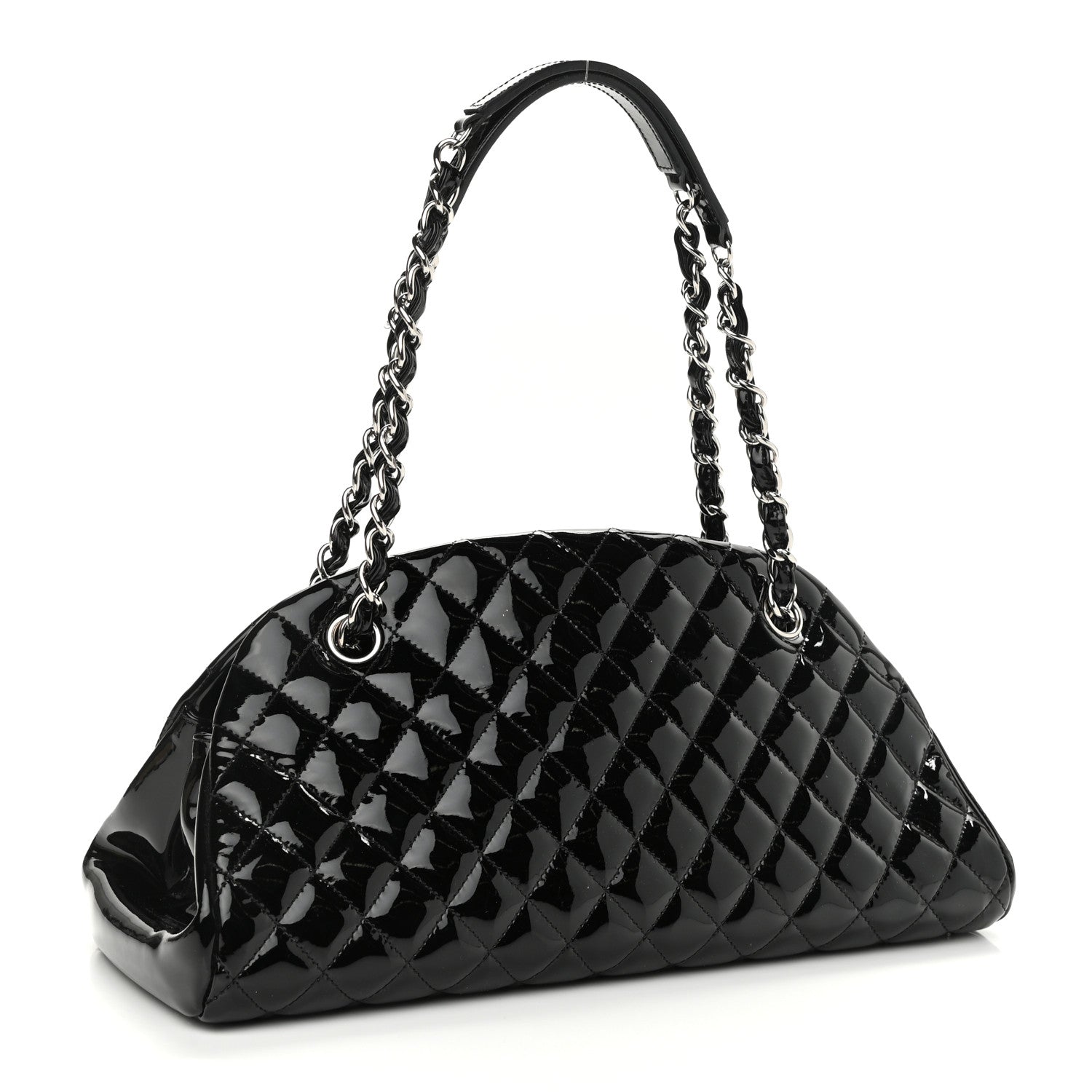Chanel Patent Quilted Medium Just Mademoiselle Black 3 of 11