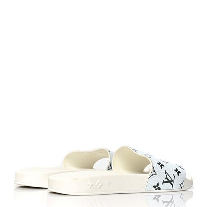 Louis Vuitton Iridescent Rubber Monogram Mens Waterfront Mules 12 White 4 of 8