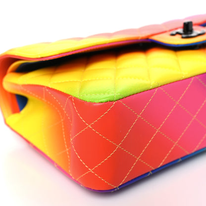 Chanel Calfskin Quilted Medium Rainbow Double Flap Multicolor 9 of 10