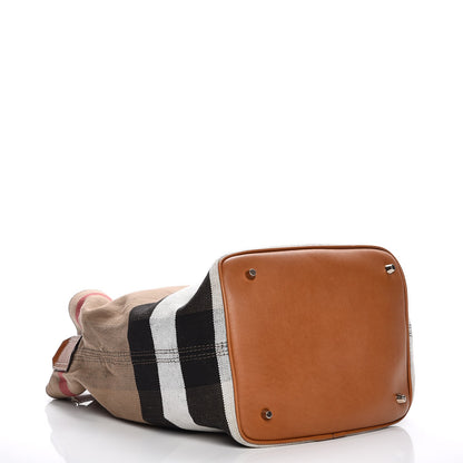 Burberry Canvas Mega Check Medium Ashby Hobo Saddle Brown 8 of 16