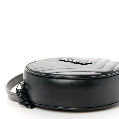 Saint Laurent Calfskin Matelasse Chevron Round Vinyle Camera Bag Black 10 of 11