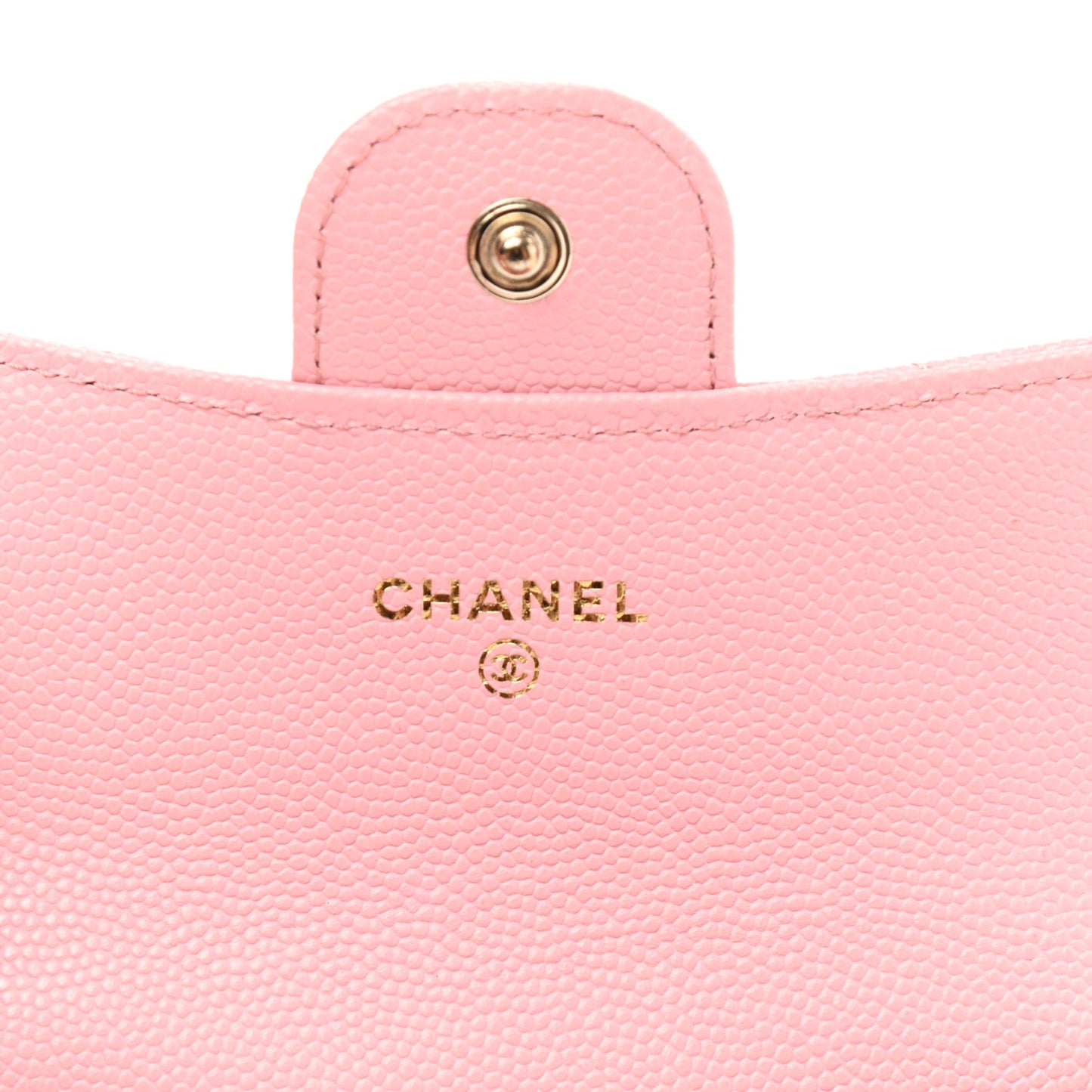 Caviar Quilted Flap Card Holder Wallet Pink