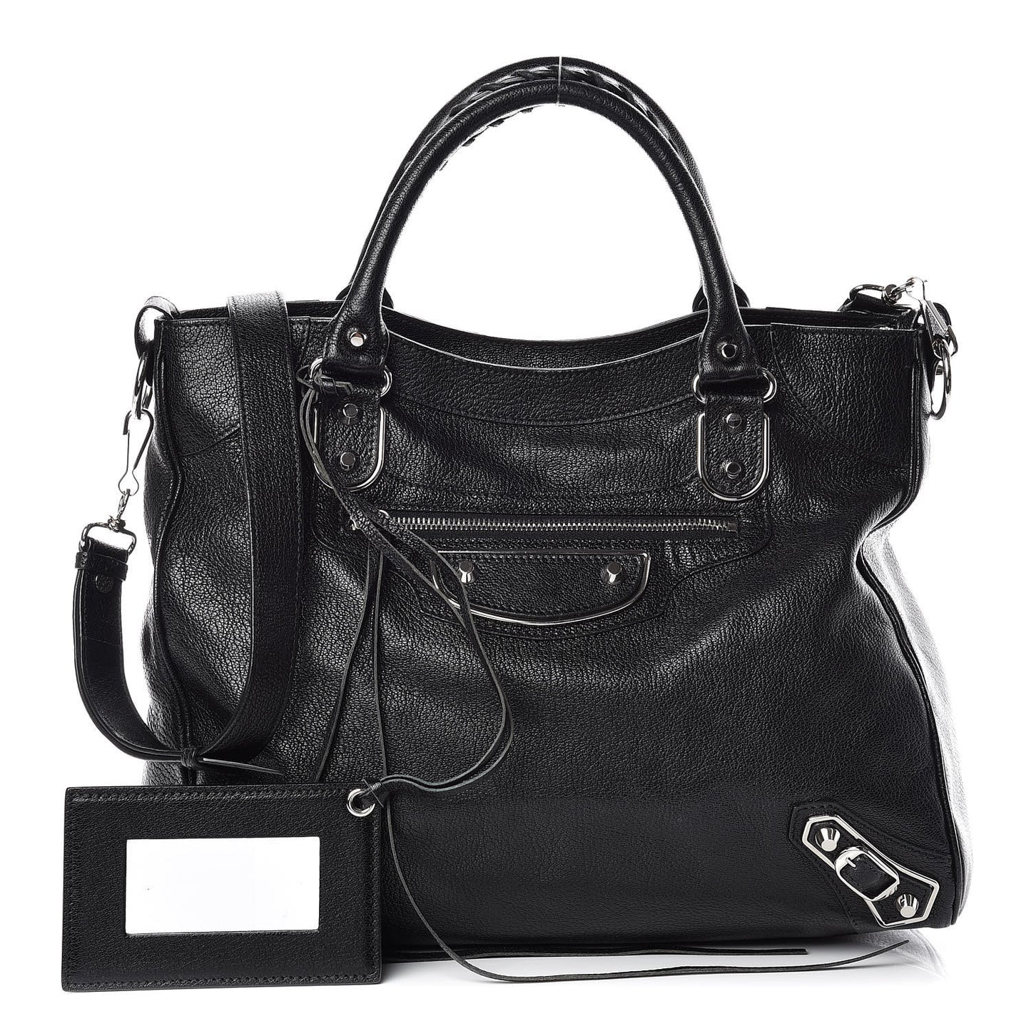 Chevre Silver Metallic Edge Hardware Velo Black