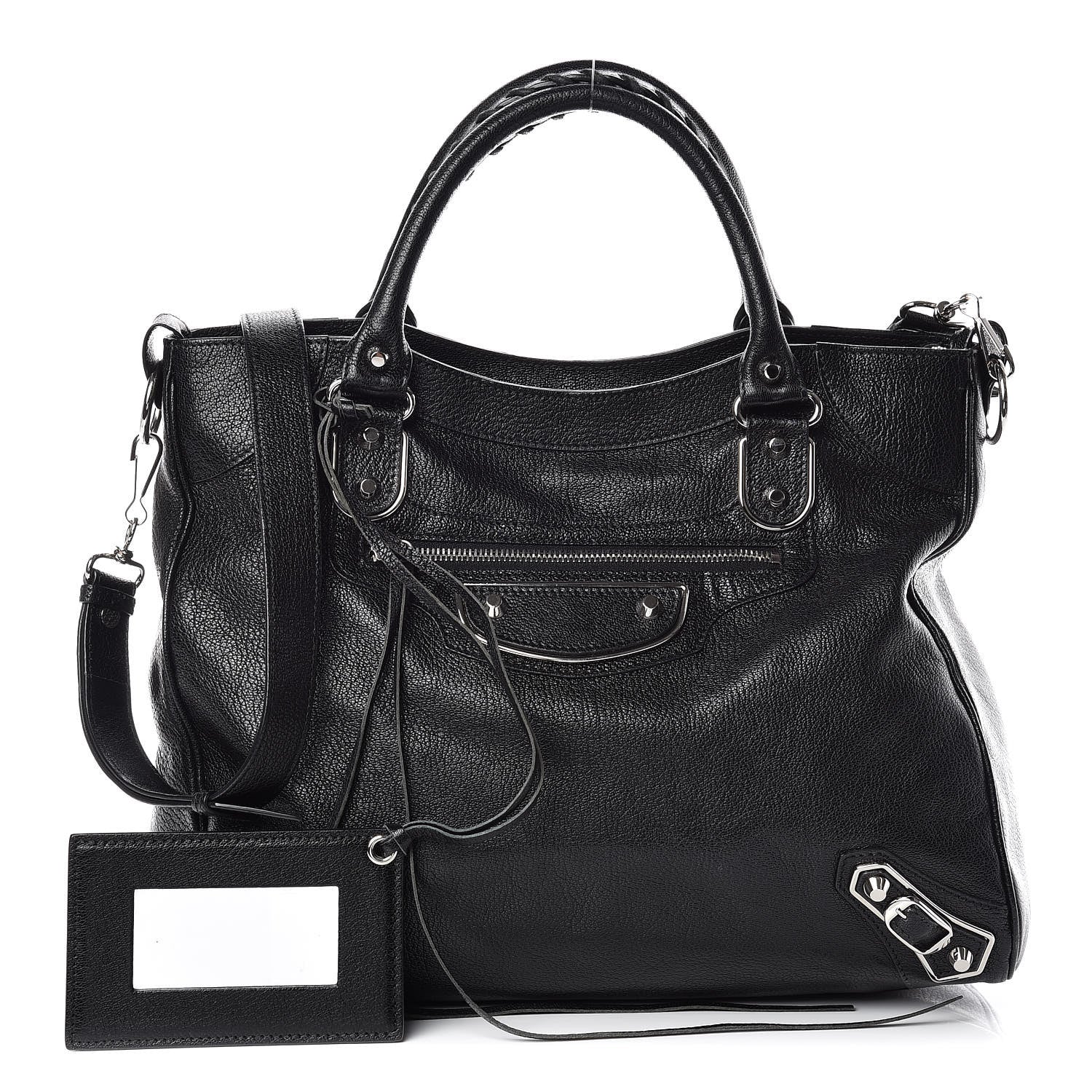 Balenciaga Chevre Silver Metallic Edge Hardware Velo Black 1 of 12
