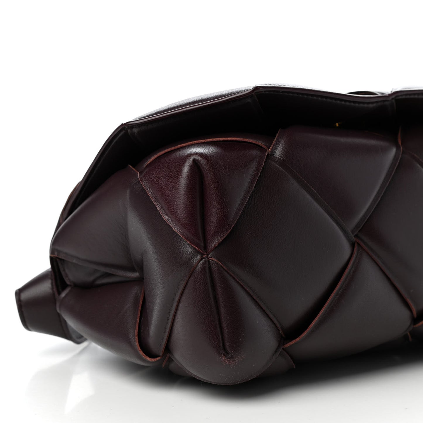 Nappa Intreccio Padded Top Handle Shoulder Bag Grape