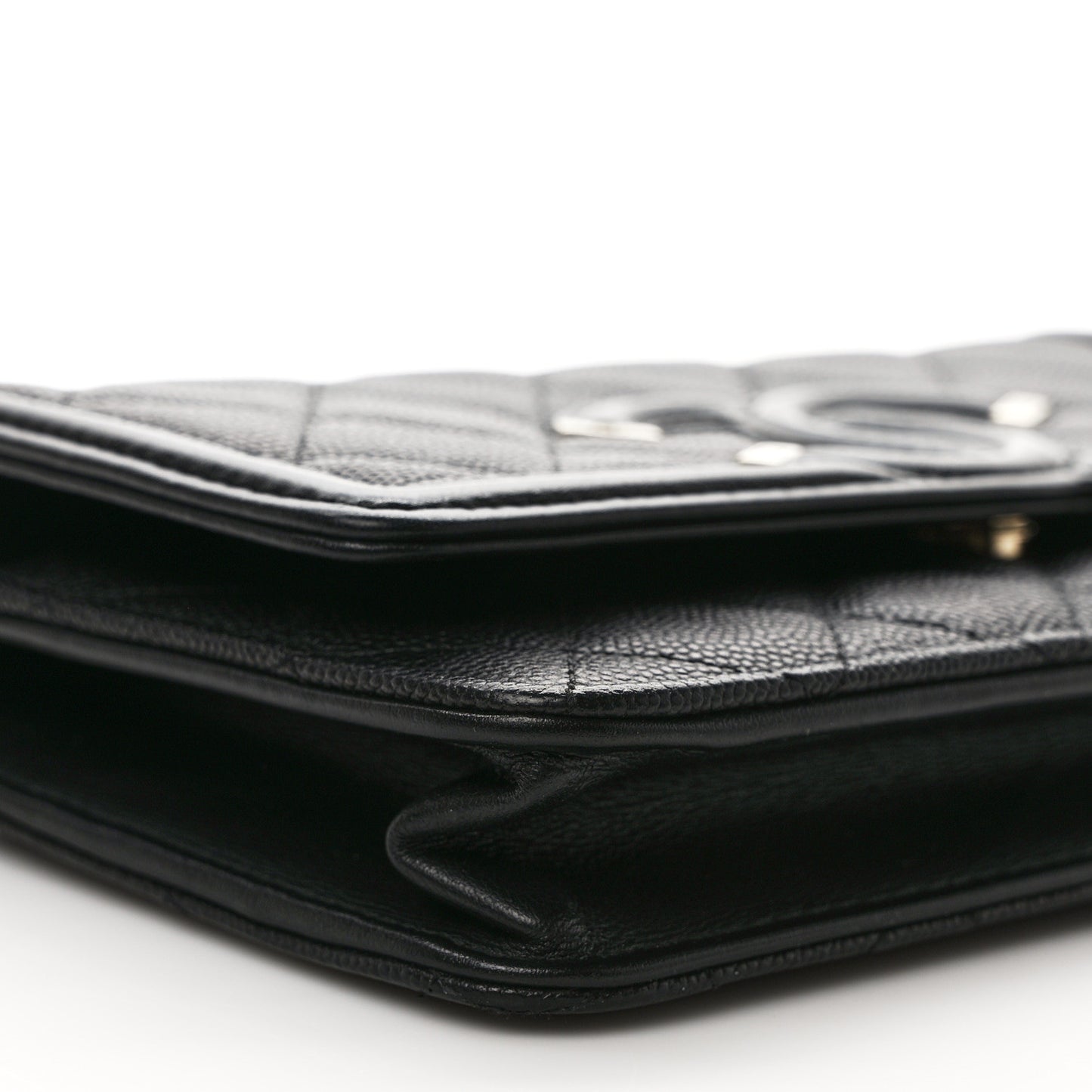 Caviar Quilted CC Filigree Wallet On Chain WOC Black