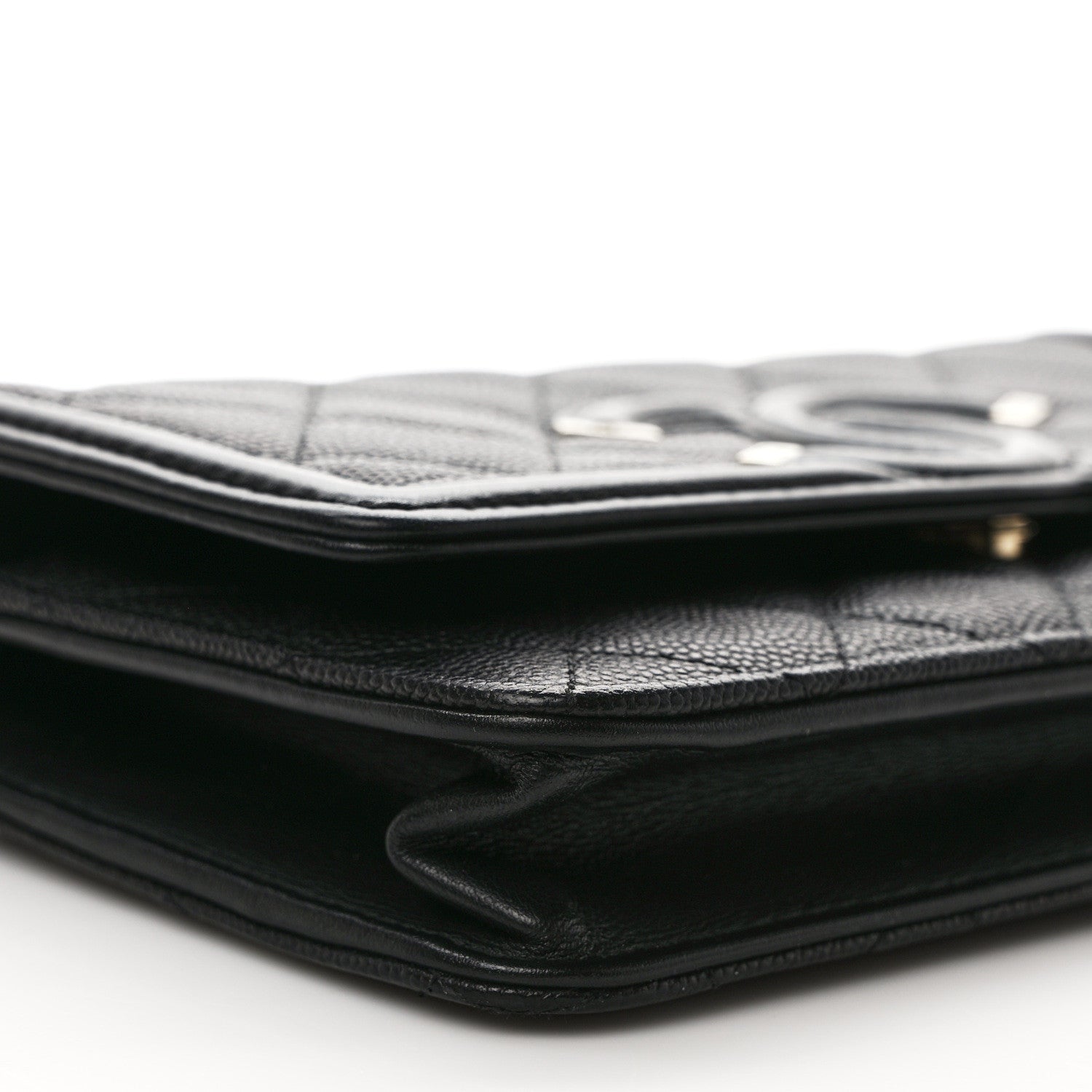 Chanel Caviar Quilted CC Filigree Wallet On Chain WOC Black 8 of 9