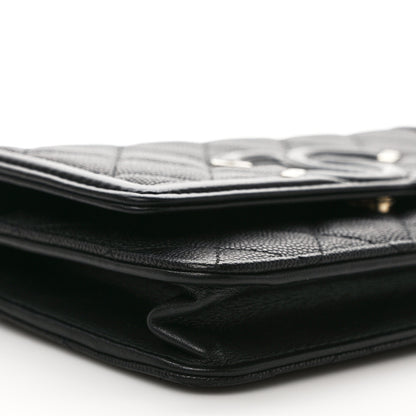 Chanel Caviar Quilted CC Filigree Wallet On Chain WOC Black 8 of 9