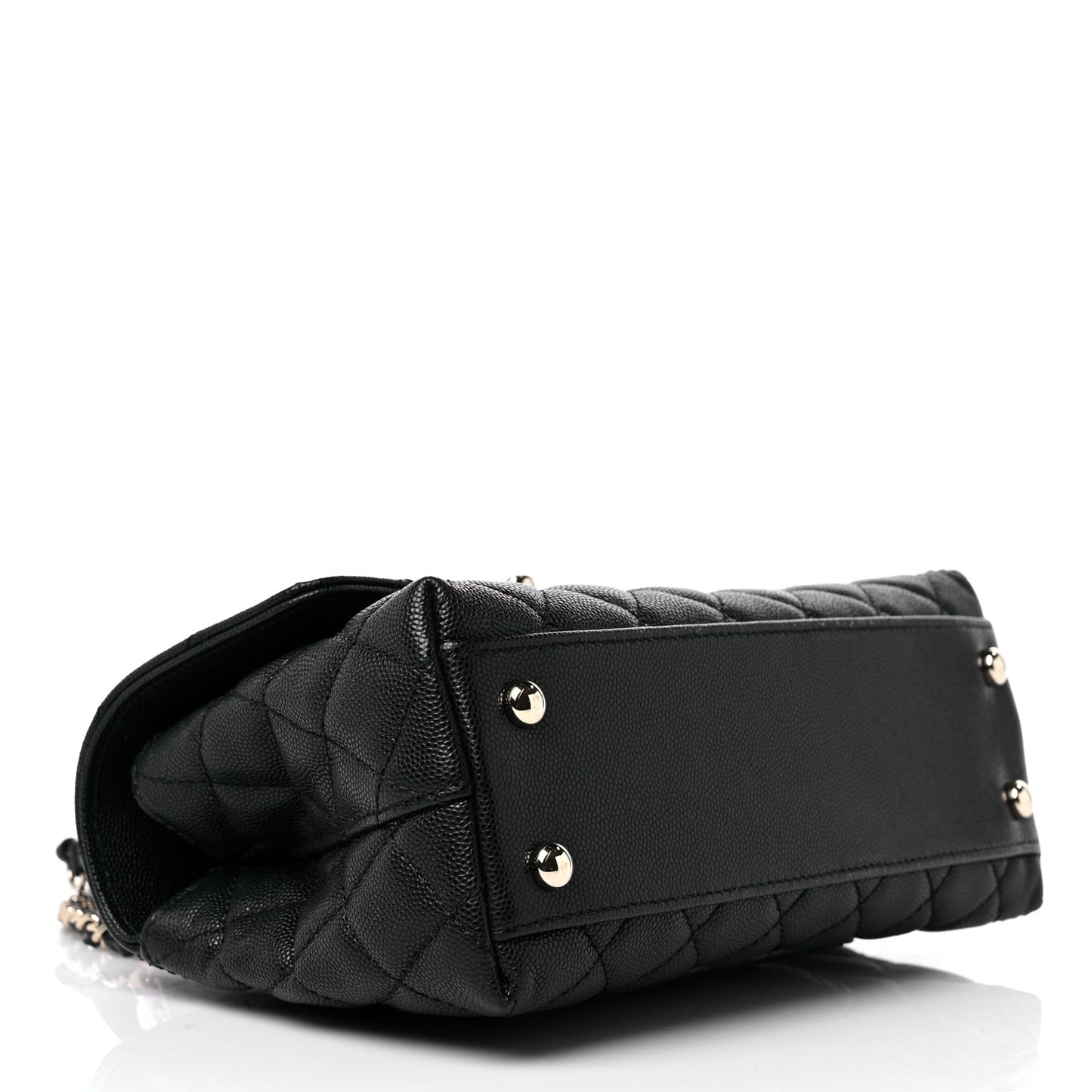 Caviar Quilted Mini Coco Handle Flap Black