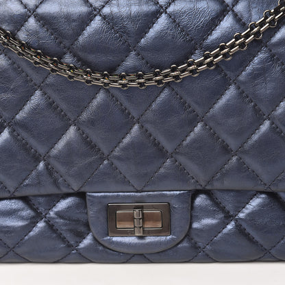 Chanel Metallic Aged Calfskin Quilted 2.55 Reissue 227 Flap Blue 8 of 13