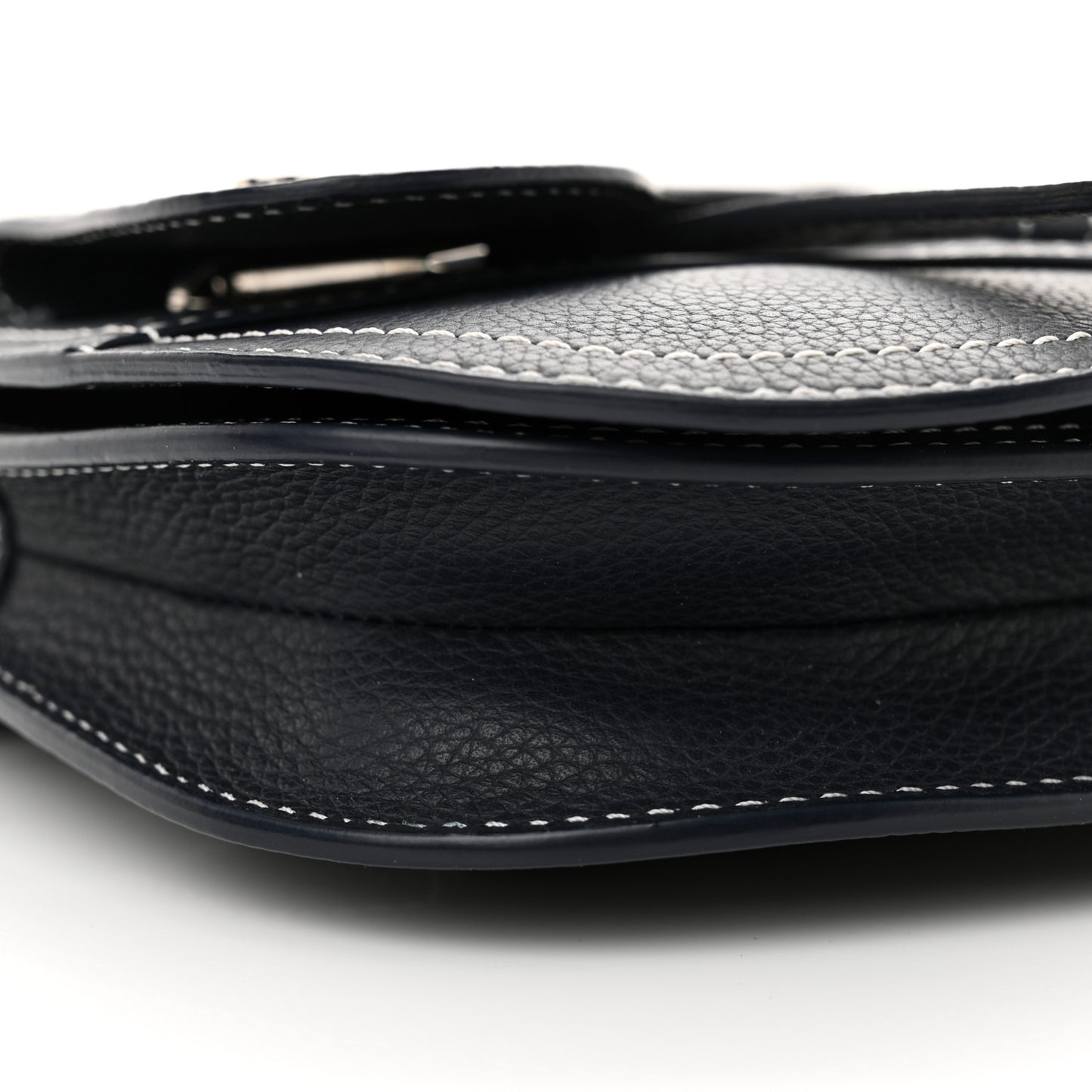 X KAWS Grained Calfskin Saddle Pouch Navy Blue