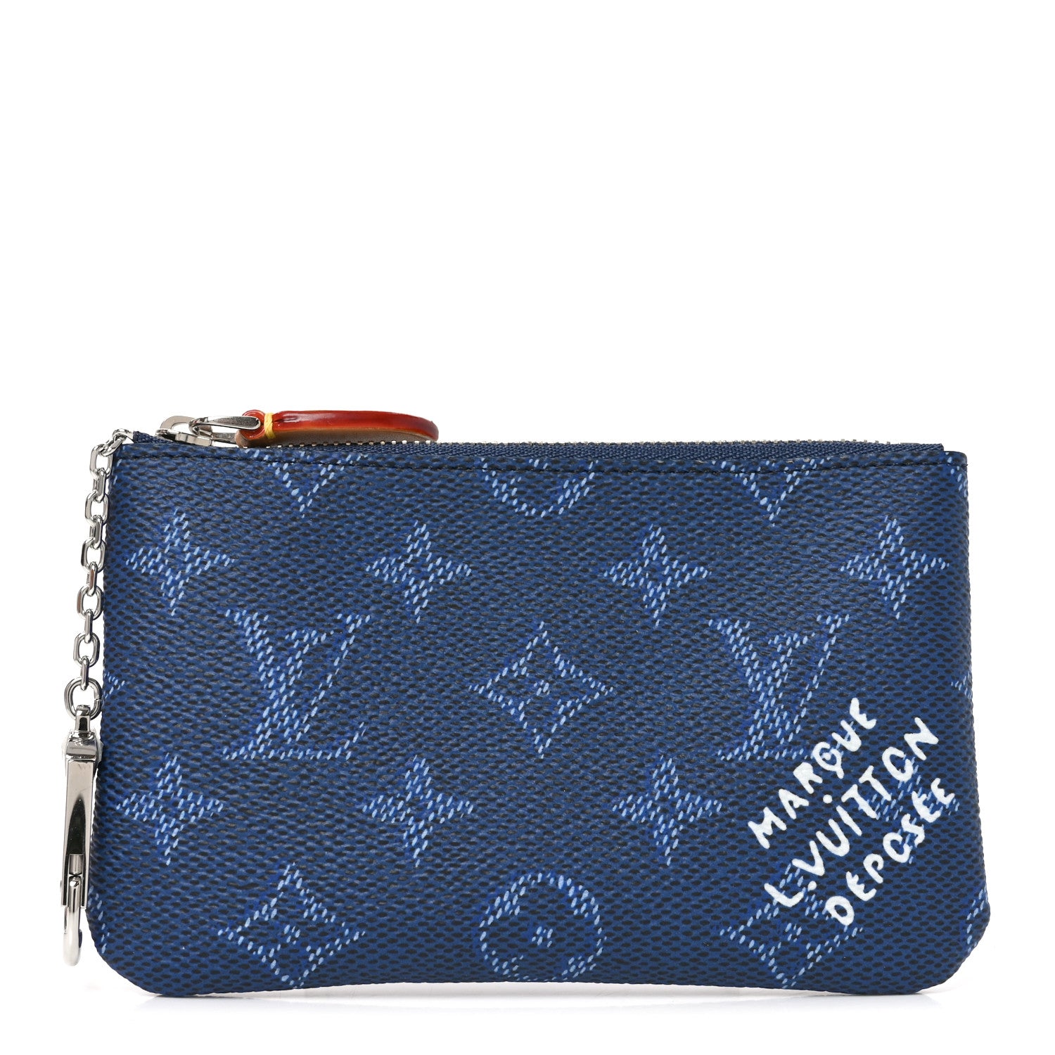 Louis Vuitton Monogram Heritage Key Pouch S Ocean Blue 1 of 7