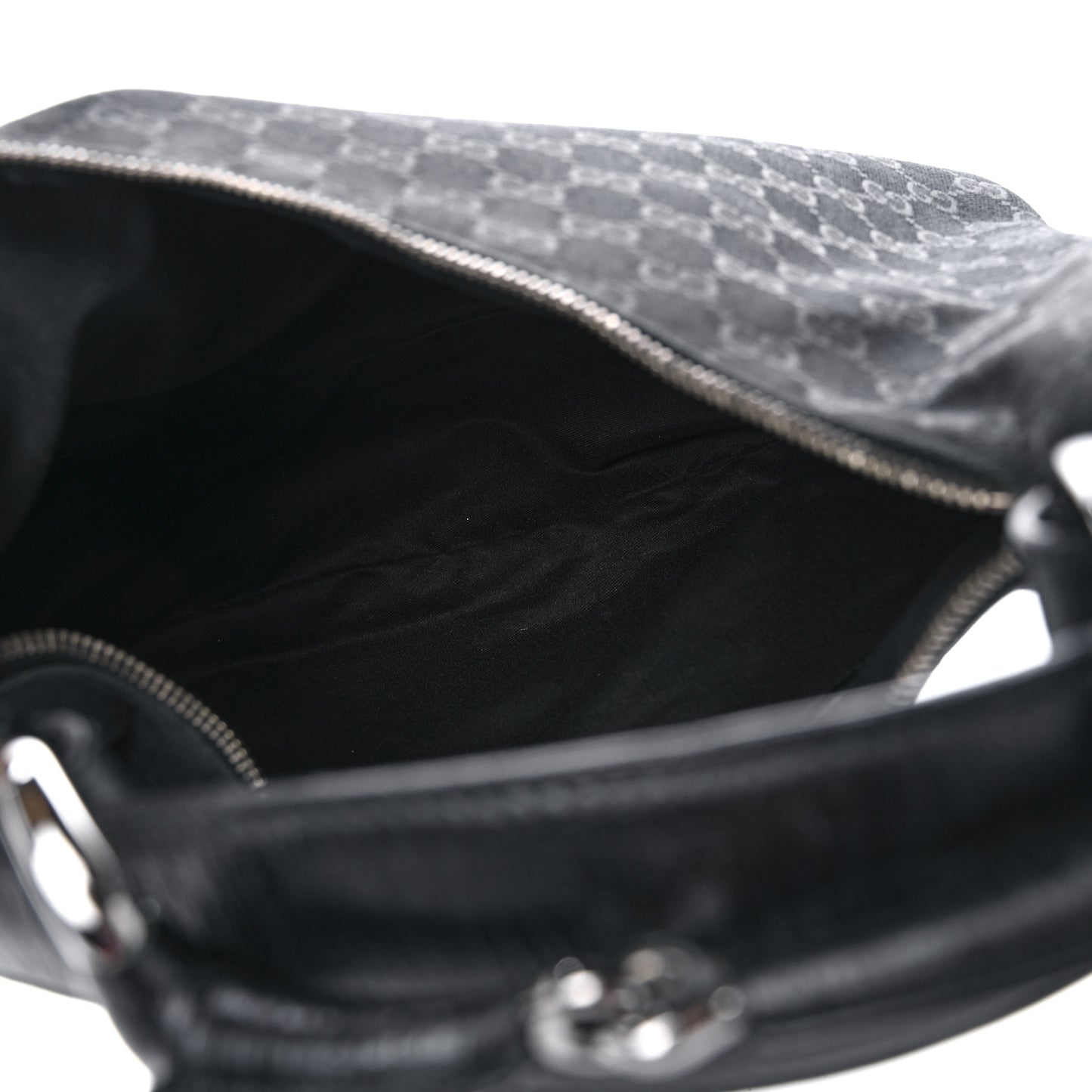 Monogram Medium Horsebit Chain Hobo Black