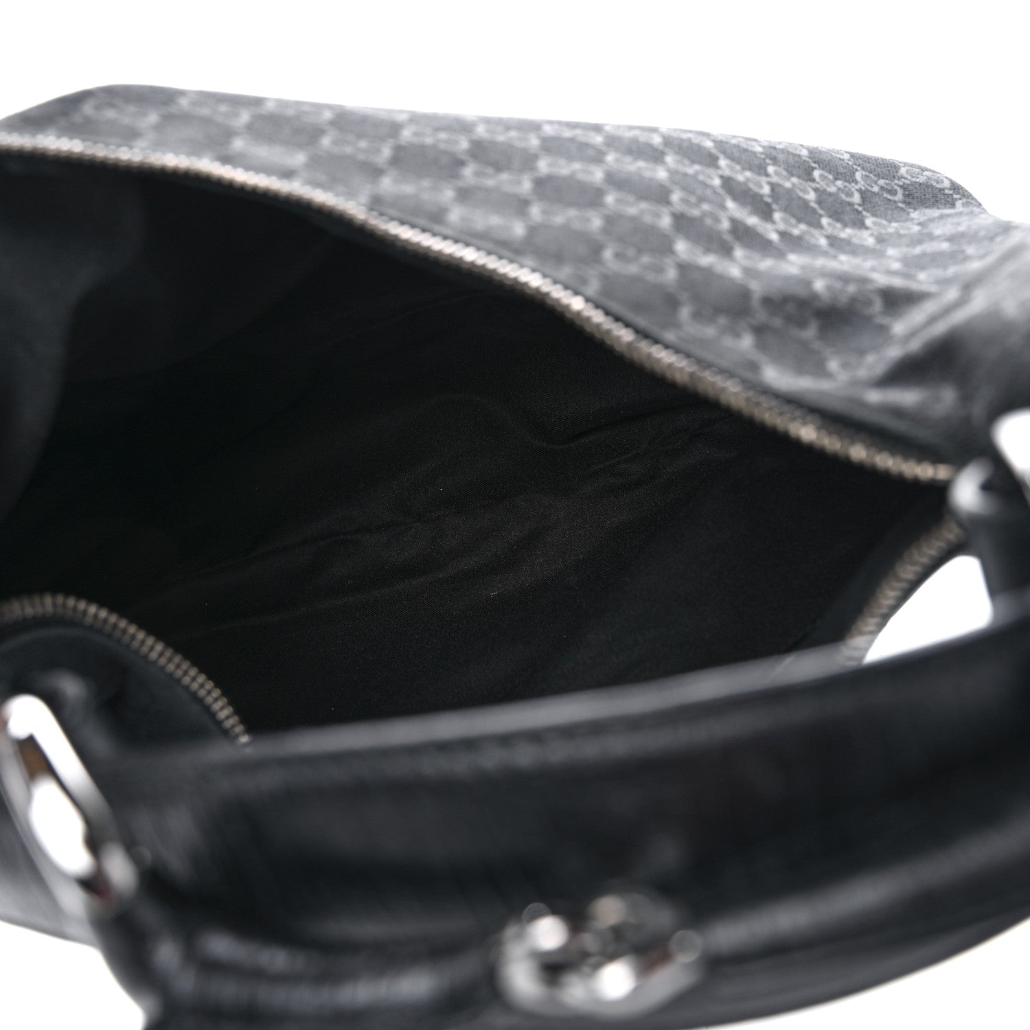 Gucci Monogram Medium Horsebit Chain Hobo Black 5 of 10