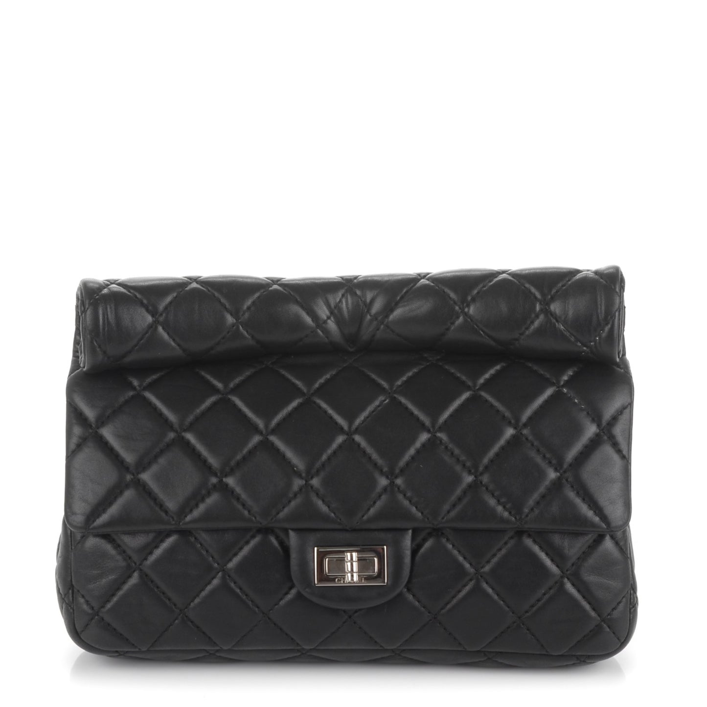 Lambskin Quilted Medium Roll Reissue Clutch Black