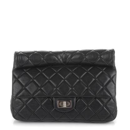 Chanel Lambskin Quilted Medium Roll Reissue Clutch Black 1 of 7