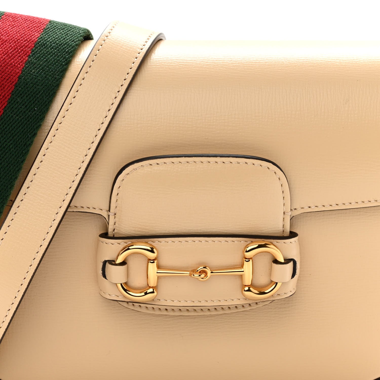 Gucci Azalea Calfskin Web Mini Horsebit 1955 Shoulder Bag Bubble Tea 8 of 10