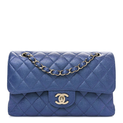 Chanel Iridescent Caviar Quilted Small Double Flap Dark Blue 1 of 10