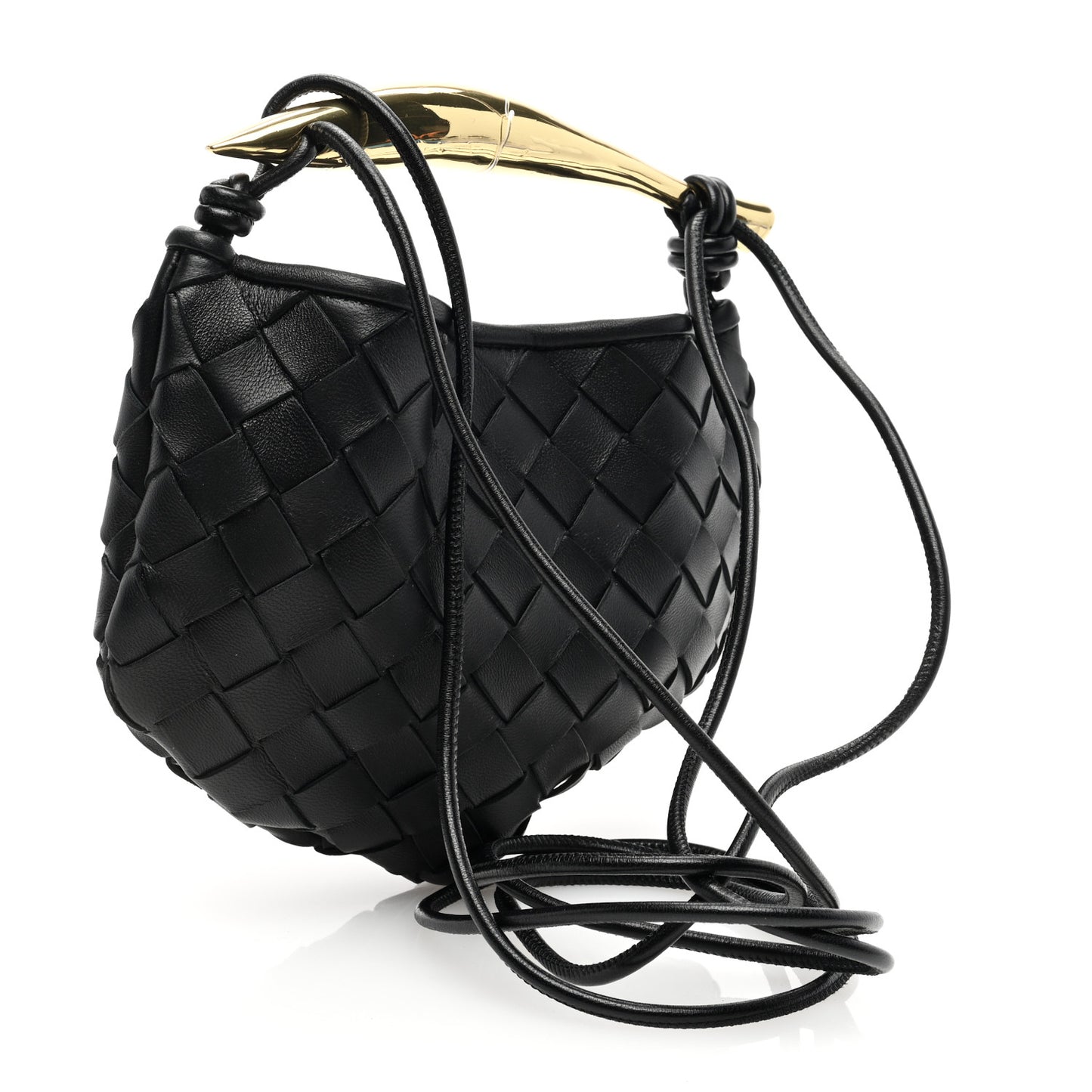 Nappa Intrecciato Mini Sardine Bag Black