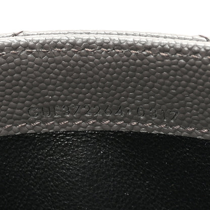 Saint Laurent Grain De Poudre Matelasse Chevron Monogram Flap Wallet Fog 8 of 10