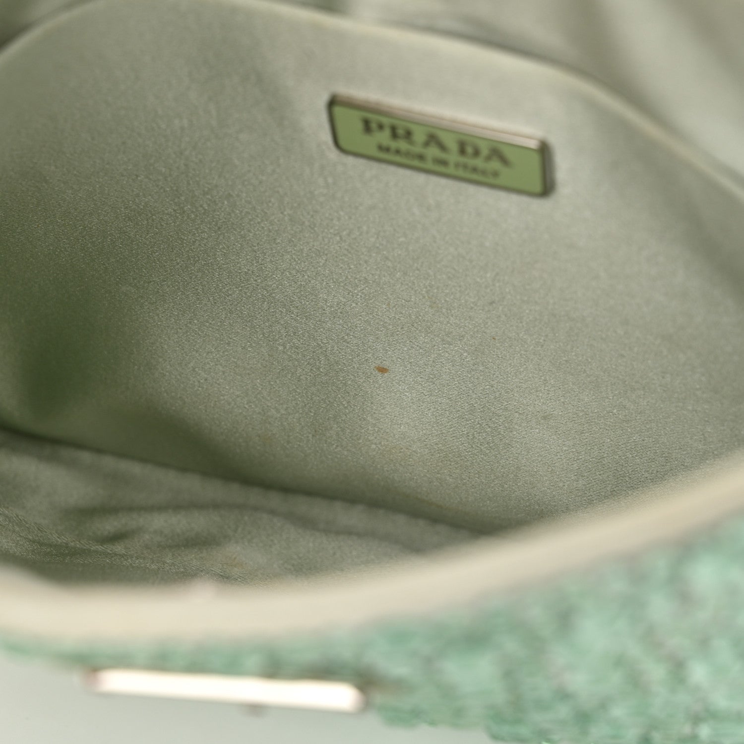 Prada Satin Crystal Cleo Adjustable Strap Shoulder Bag Acqua 12 of 13