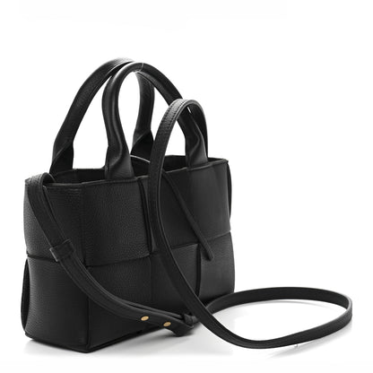 Bottega Veneta Grained Calfskin Intrecciato Mini Arco Tote Black 4 of 14