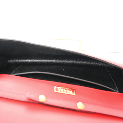 Prada City Calfskin Saffiano Cahier Pochette Fuoco Black 5 of 11