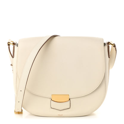 Celine Grained Calfskin Small Trotteur White 1 of 11