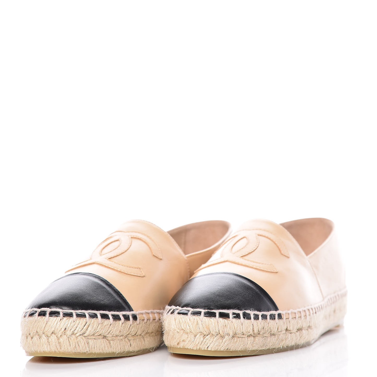 Lambskin CC Espadrilles 39 Beige Black