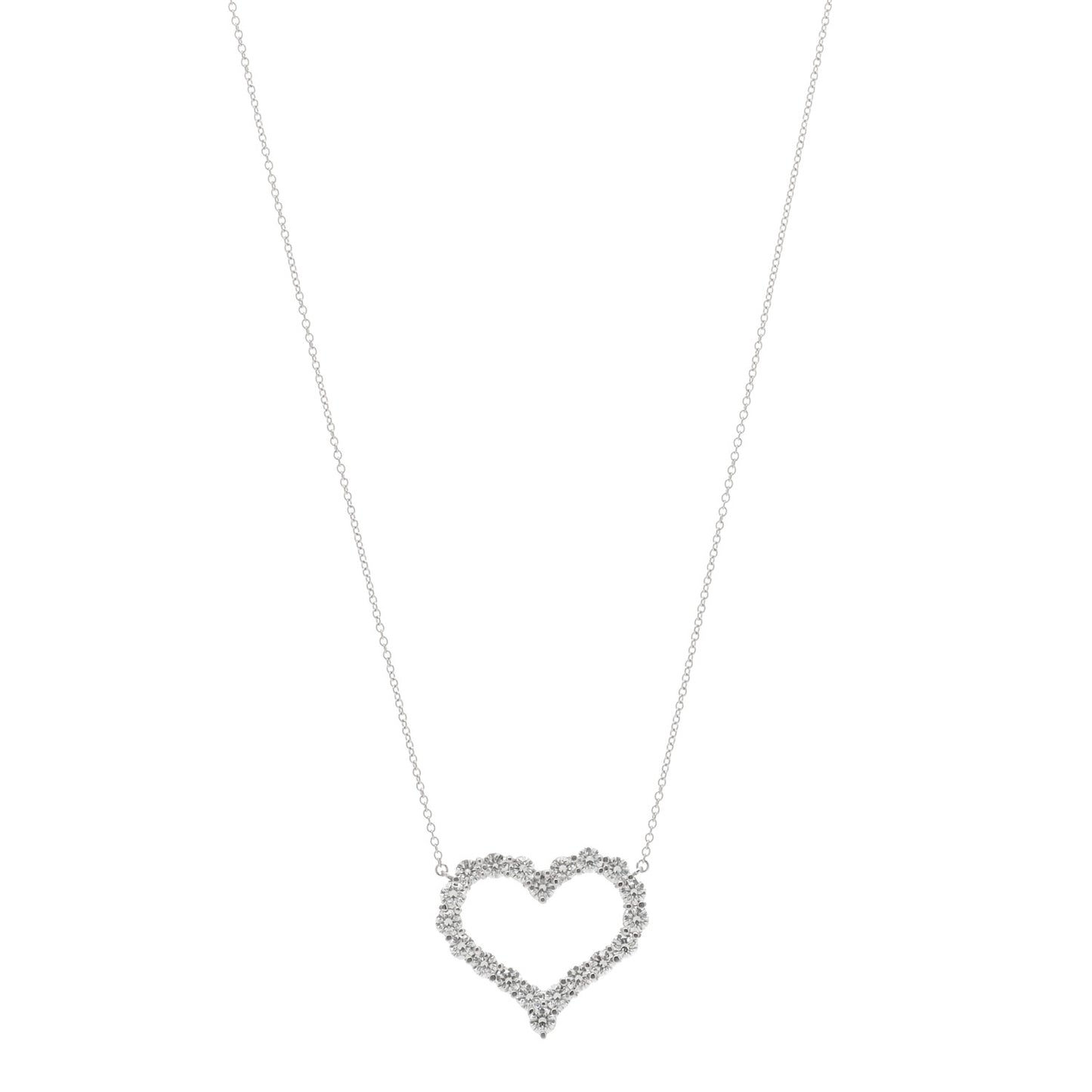 Platinum Diamond 1.96ctw Heart Pendant Necklace