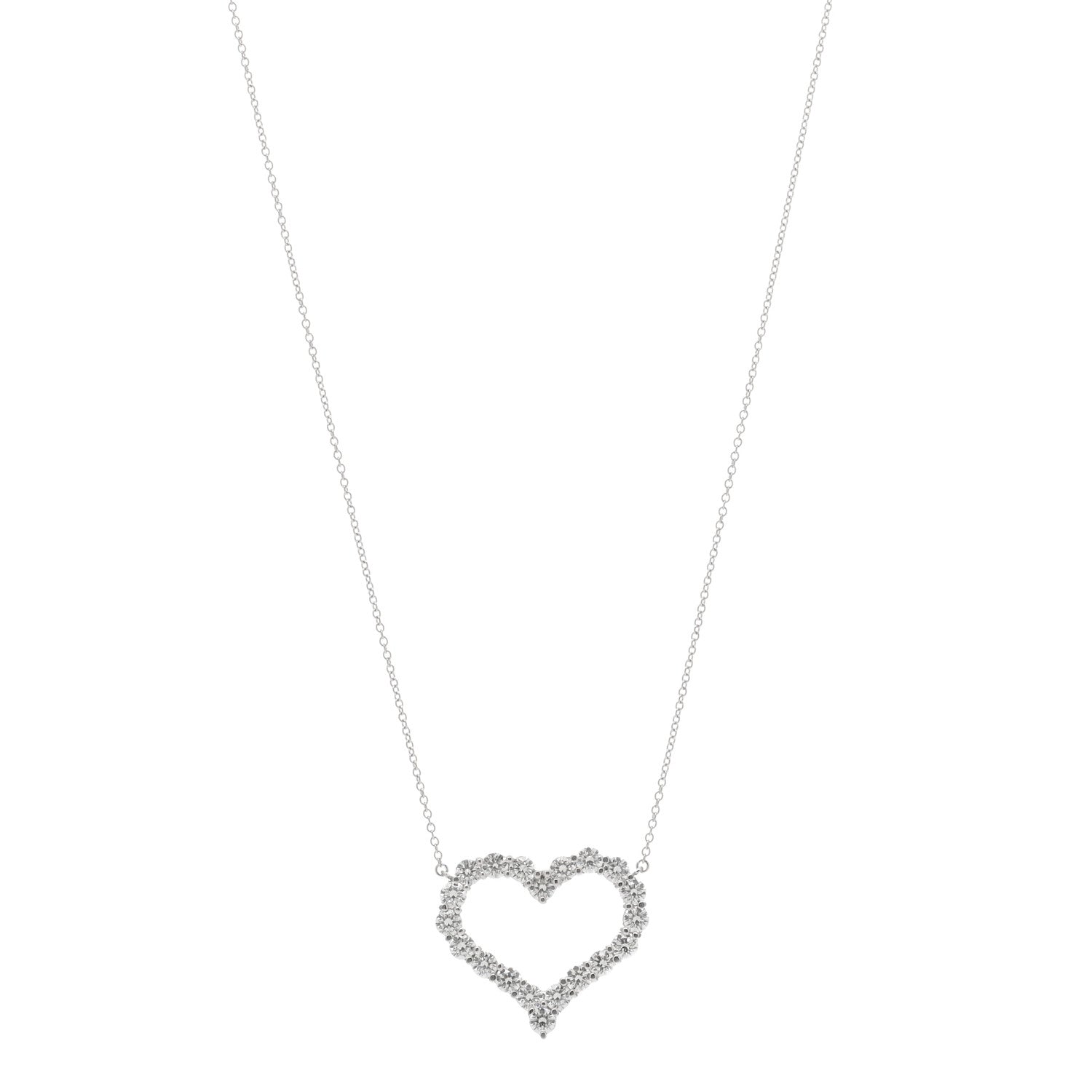 Tiffany Platinum Diamond 1.96ctw Heart Pendant Necklace 1 of 3
