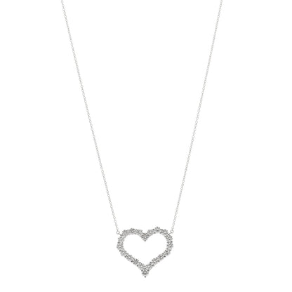 Tiffany Platinum Diamond 1.96ctw Heart Pendant Necklace 1 of 3