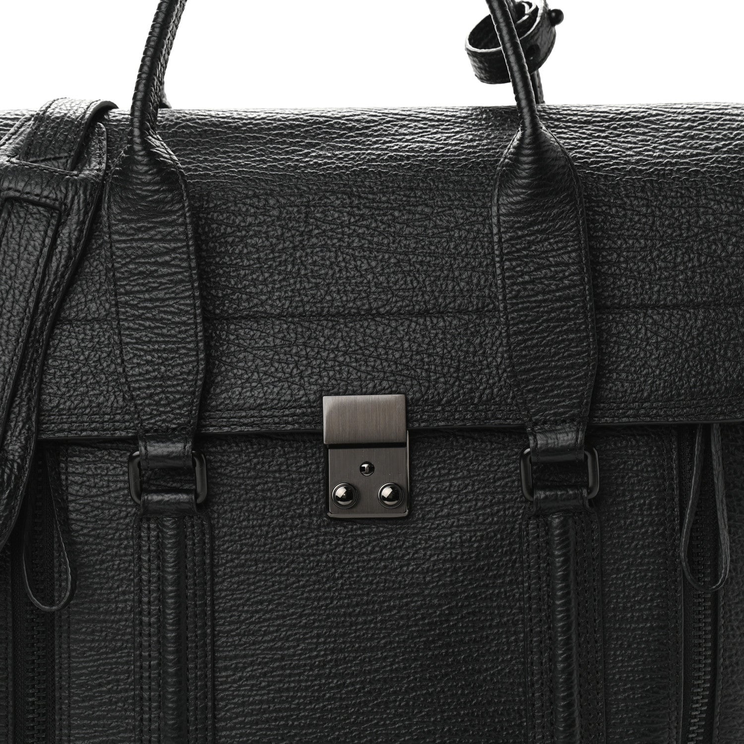 3.1 Phillip Lim Textured Calfskin Large Pashli Satchel Black 7 of 12