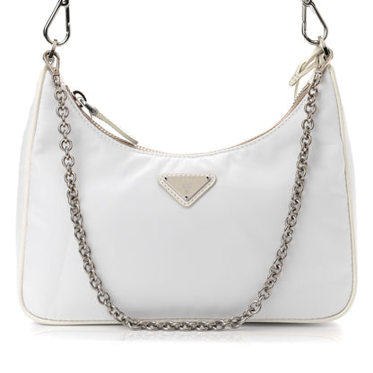 Prada Nylon Re-Edition 2005 Shoulder Bag White 7 of 9