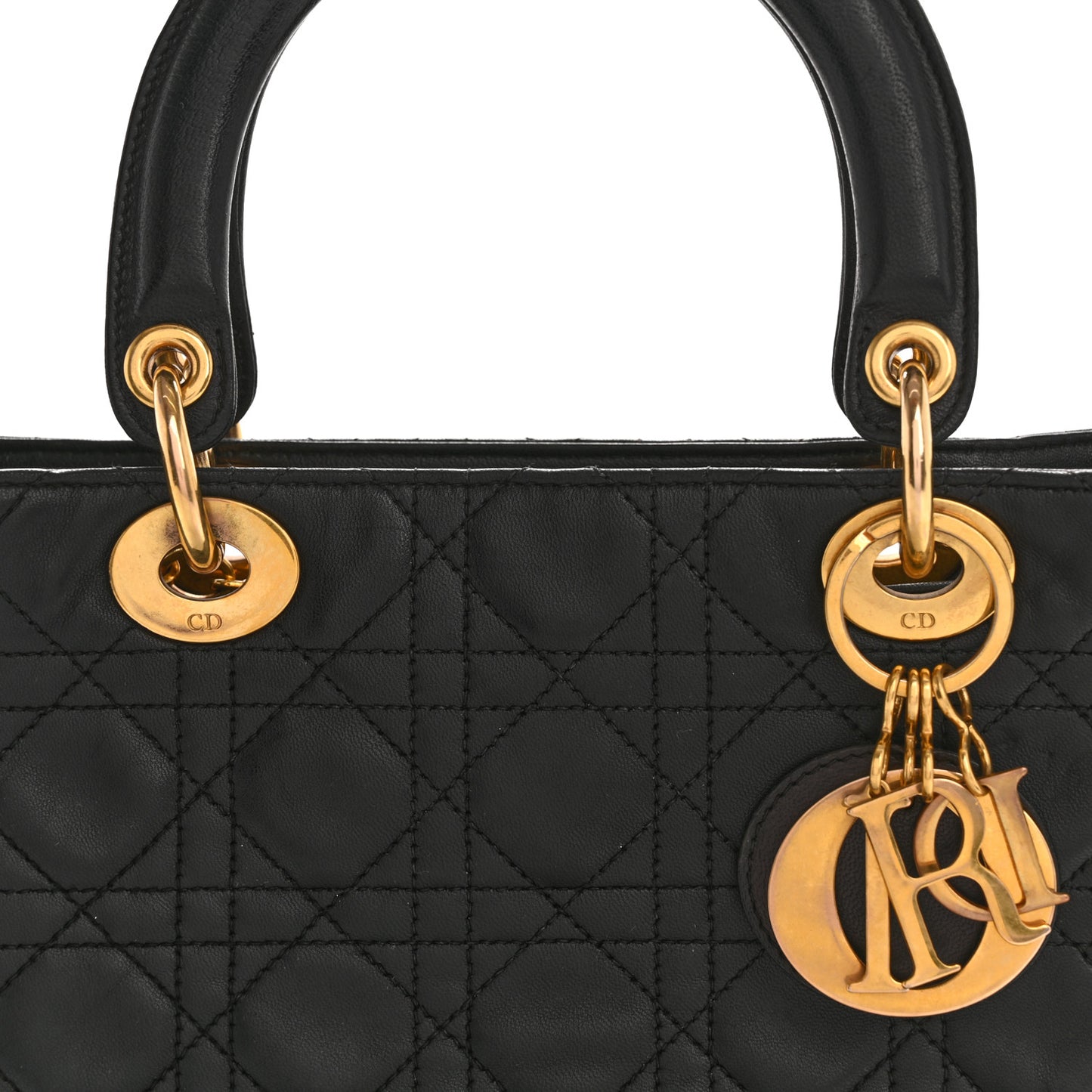 Lambskin Cannage Medium Lady Dior Black