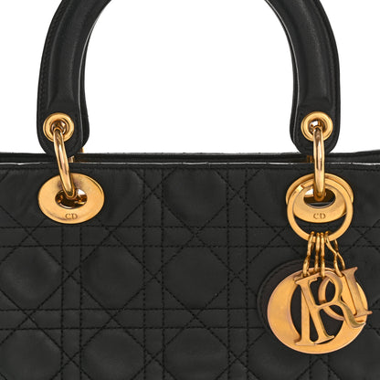 Christian Dior Lambskin Cannage Medium Lady Dior Black 8 of 16