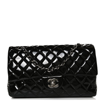 Chanel Patent Quilted Medium Double Flap Black 2 of 13