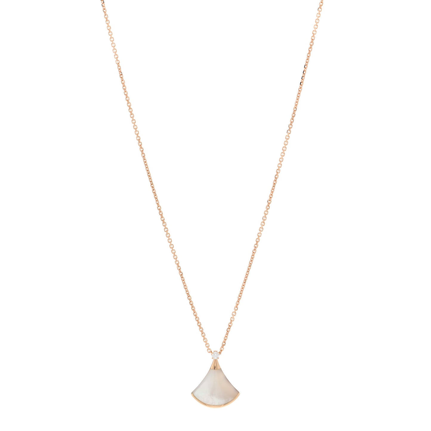 18K Rose Gold Diamond Mother of Pearl Small Divas' Dream Pendant Necklace