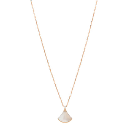 Bulgari 18K Rose Gold Diamond Mother of Pearl Small Divas' Dream Pendant Necklace 1 of 5
