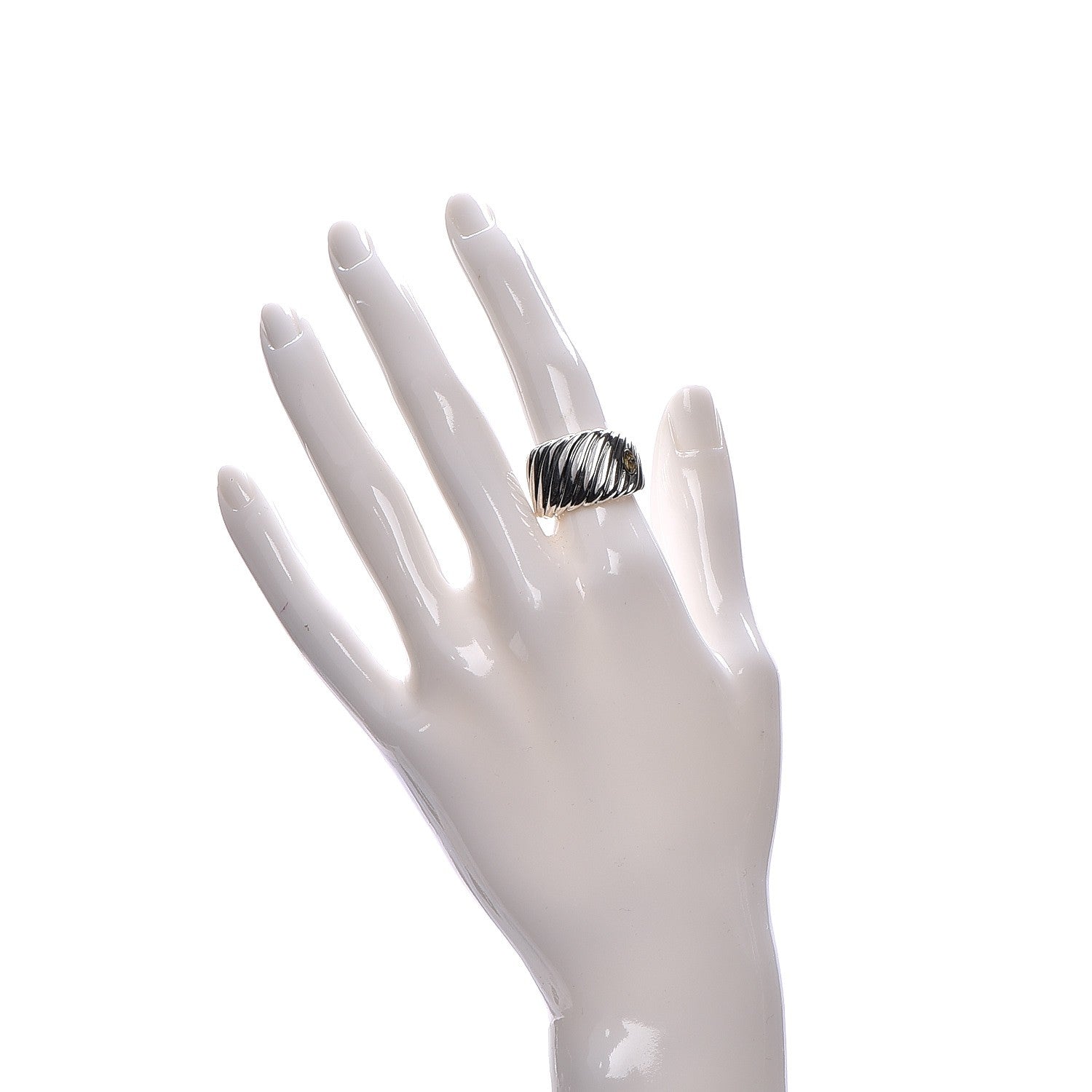 David Yurman Sterling Silver Sculpted Cable Ring 6 2 of 7