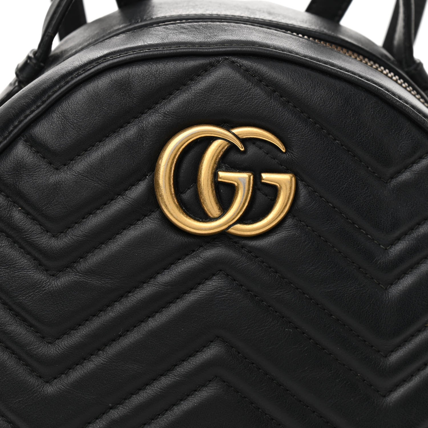 Gucci Calfskin Matelasse GG Marmont Dome Backpack Black 7 of 14